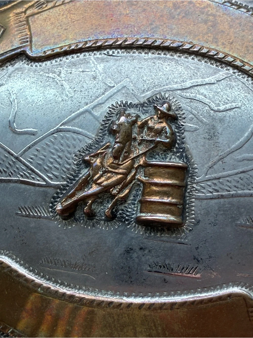 Genuine Vintage Maplamex M13 M&F Western Rodeo Belt Buckle Mexico